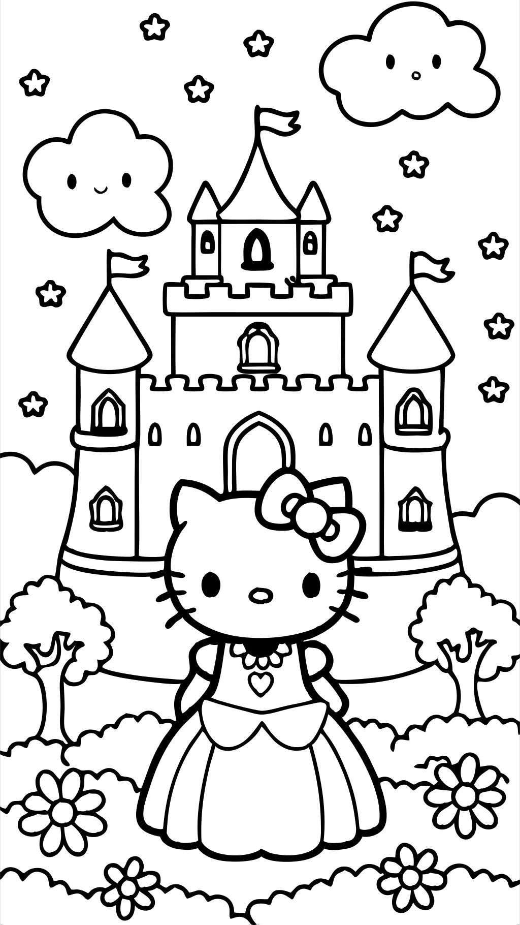 coloriage princesse hello kitty